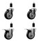 Service Caster 4'' Black Poly Swivel 1-3/8'' Expanding Stem Caster Set 2 Total Lock Brakes, 4PK SCC-EXTTL20S414-PPUB-BLK-2-S-2-138 - alternate 1